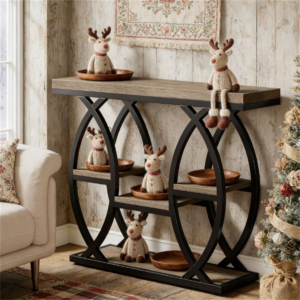 Industrial Four-Tier Console for Compact Spaces