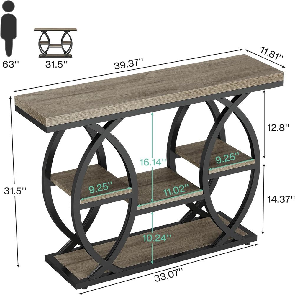 Industrial Four-Tier Console for Compact Spaces