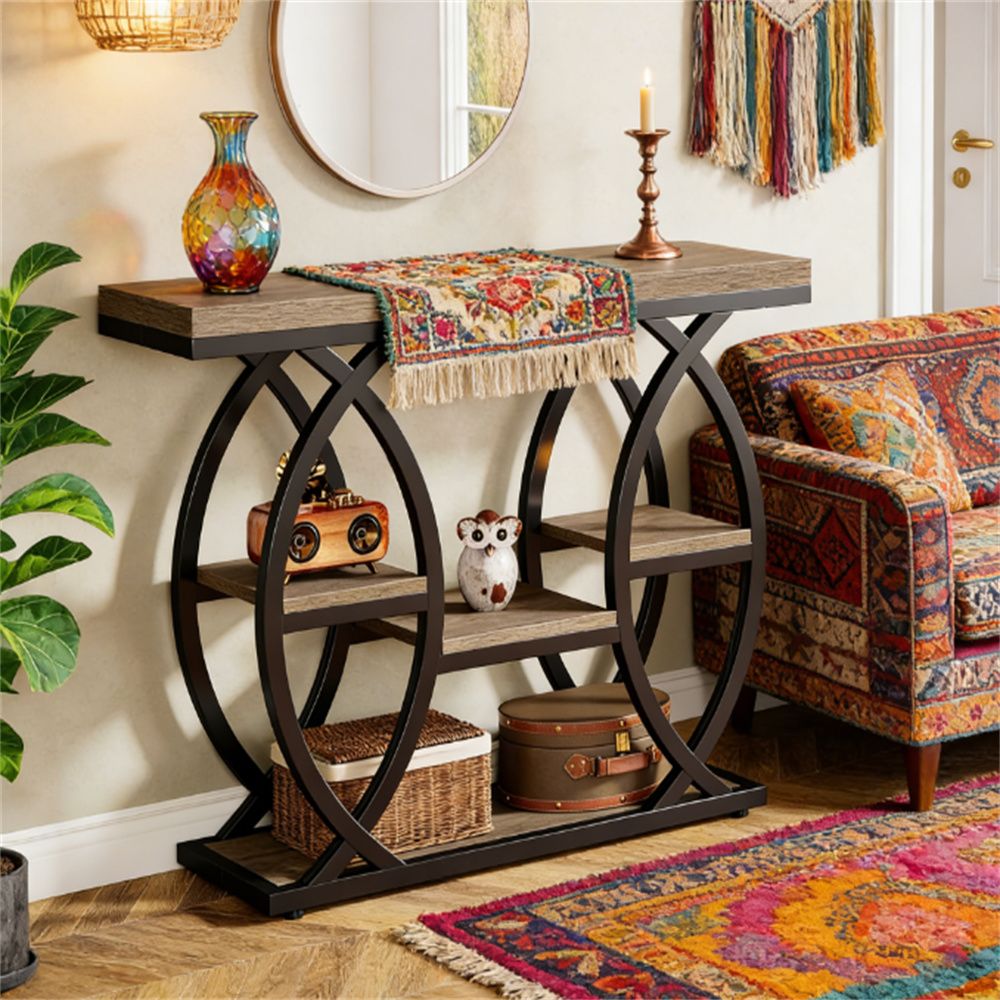 Industrial Four-Tier Console for Compact Spaces