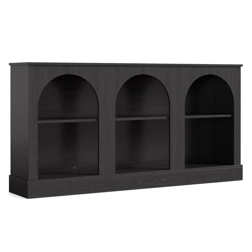 Farmhouse Console Table with Arched Front and Storage