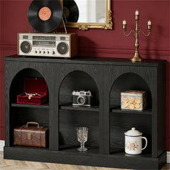 Farmhouse Console Table with Arched Front and Storage