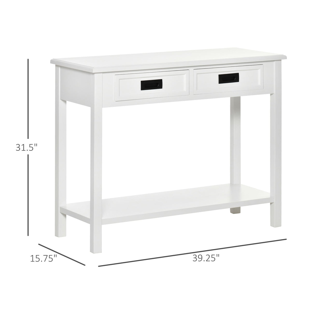Modern Console Table with Drawers and Open Shelf