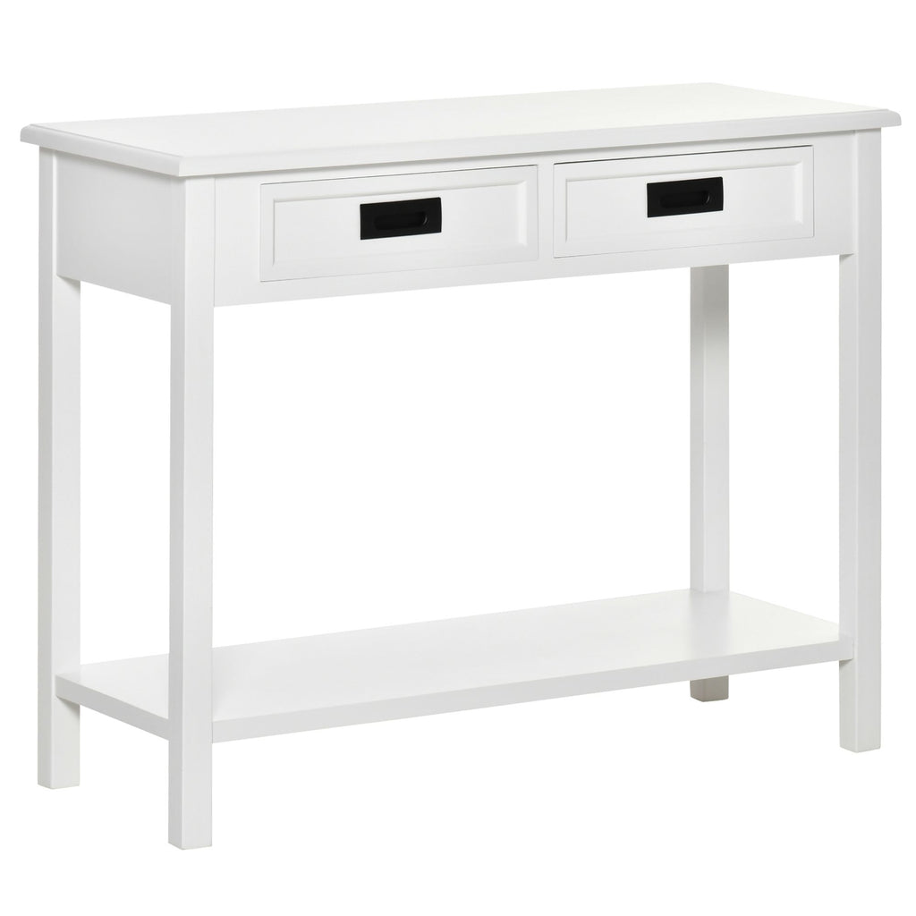 Modern Console Table with Drawers and Open Shelf