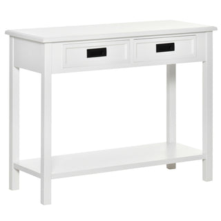 Modern Console Table with Drawers and Open Shelf