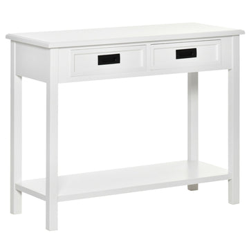 Modern Console Table with Drawers and Open Shelf
