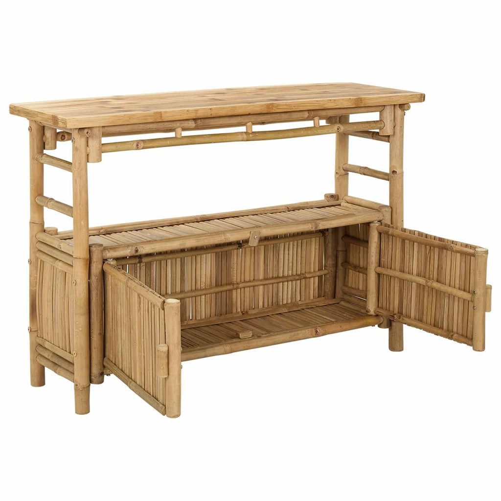 Natural Modern Console Table with Door and Shelves