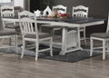 Contemporary Antique White and Gray Extendable Dining Table