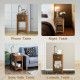 Compact Chairside Table with Drawer and Open Shelf