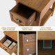 Compact Chairside Table with Drawer and Open Shelf