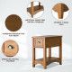 Compact Chairside Table with Drawer and Open Shelf