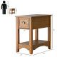 Compact Chairside Table with Drawer and Open Shelf