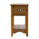 Compact Chairside Table with Drawer and Open Shelf