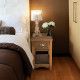 Compact Chairside Table with Drawer and Open Shelf
