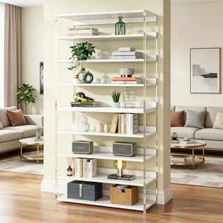 Contemporary Eight-Tier Bookshelf and Shoe Rack