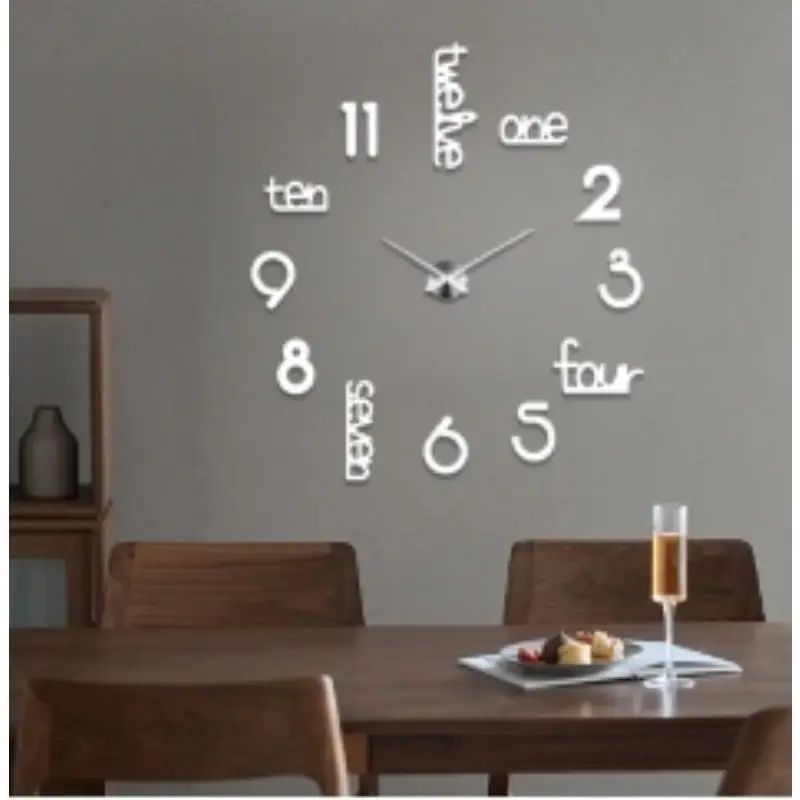 Extra-Large Frameless Wall Clock with Silent Sweep Movement