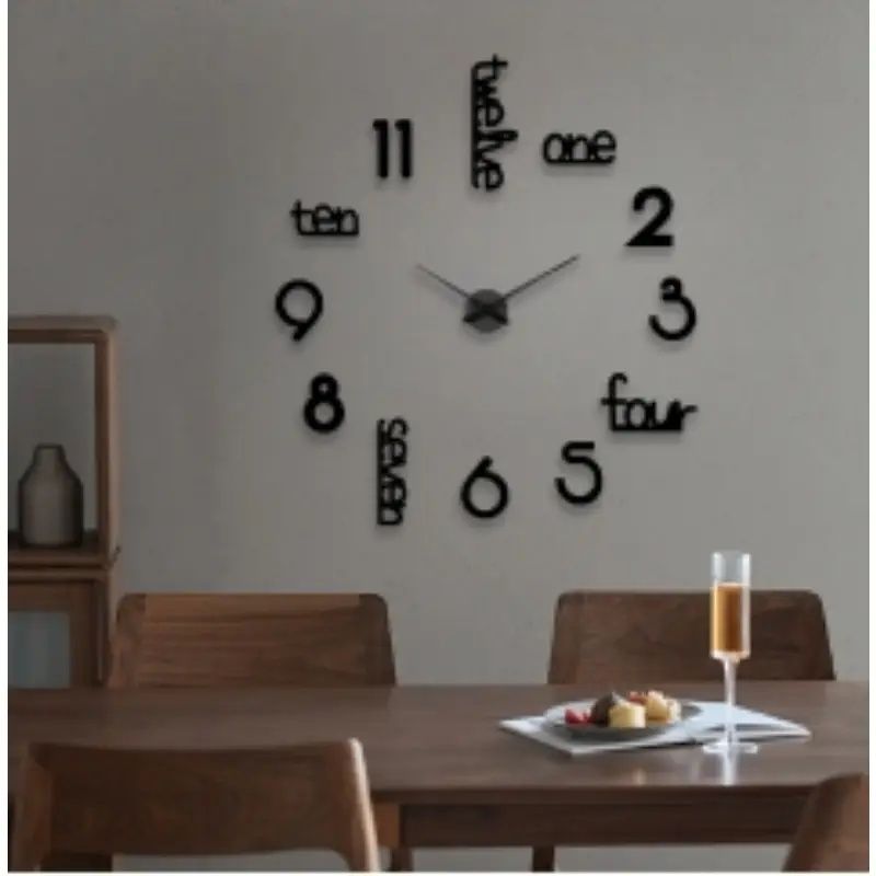 Extra-Large Frameless Wall Clock with Silent Sweep Movement