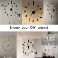 Extra-Large Frameless Wall Clock with Silent Sweep Movement - 40 silver