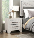 Dusty Gray Oak Nightstand with Two Drawers