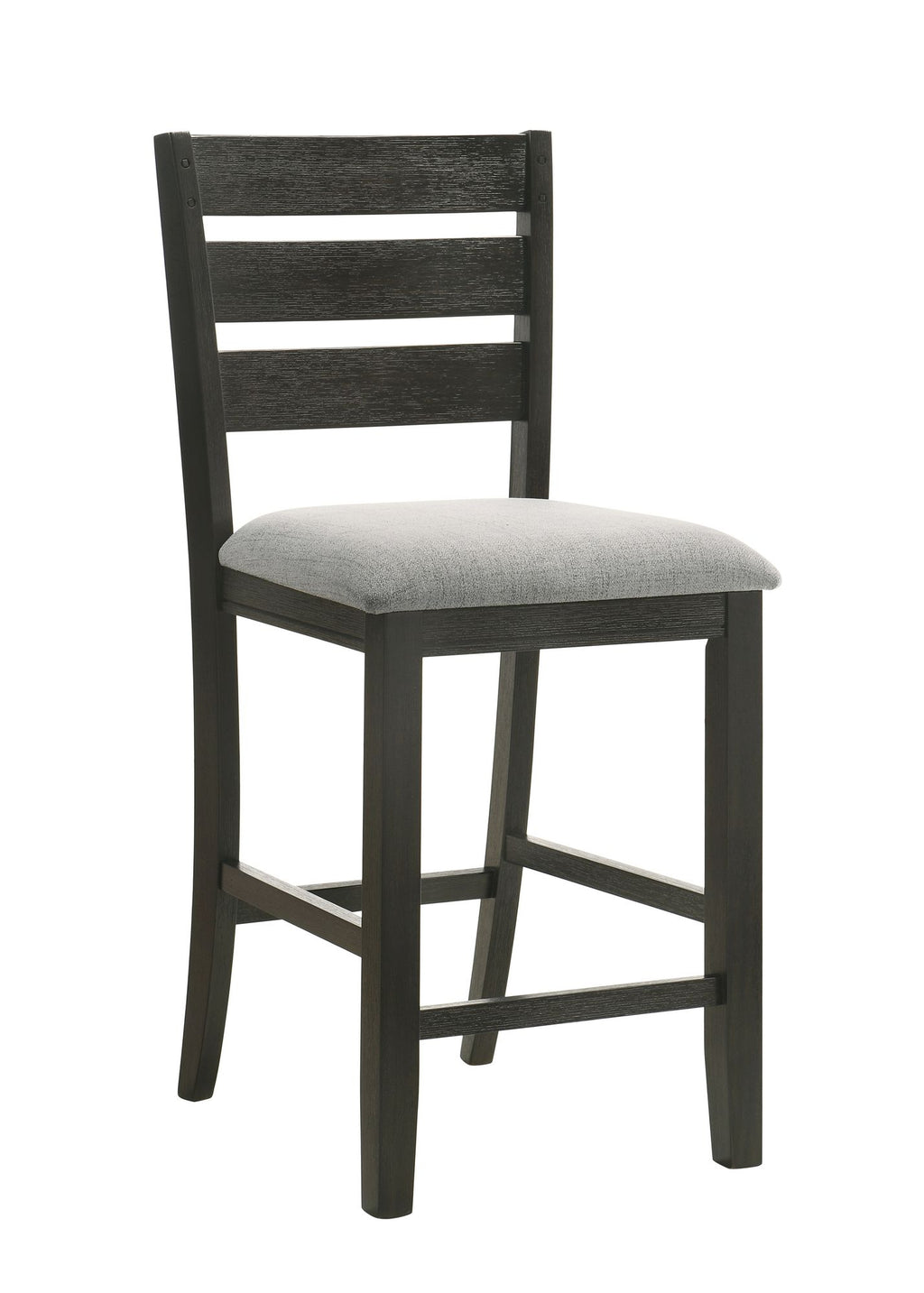 Contemporary Charcoal Counter Height Dining Chair Set of 2 with Fabric Upholstery