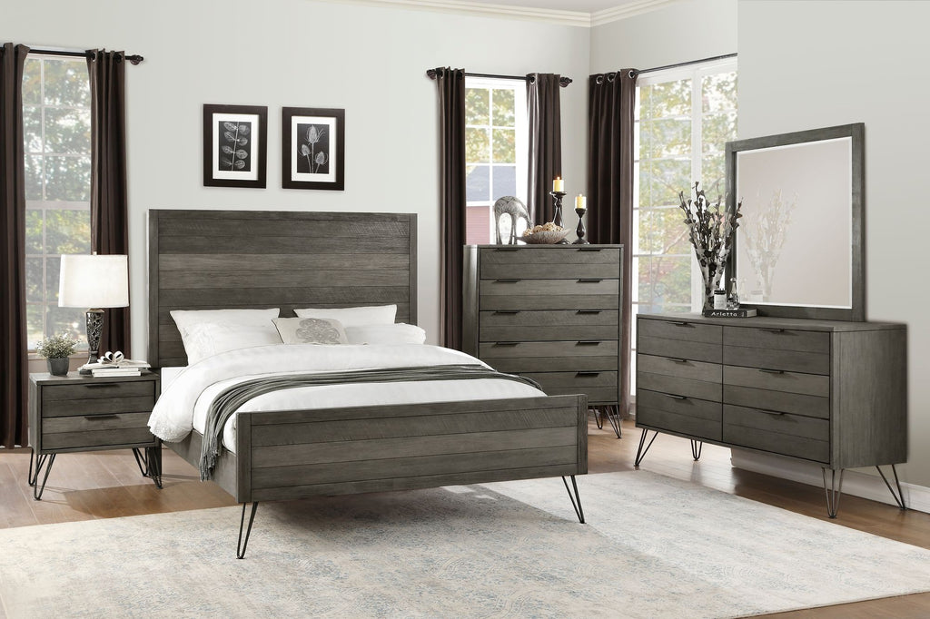 Three-Tone Gray Contemporary Five-Drawer Chest