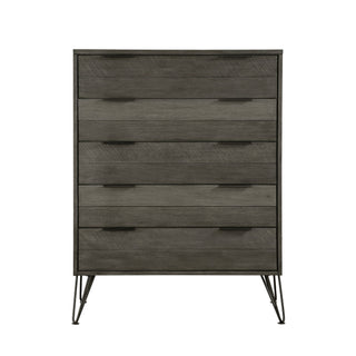 Three-Tone Gray Contemporary Five-Drawer Chest