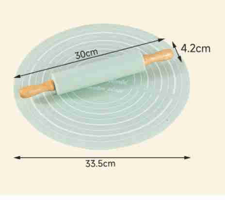 Non-Stick Dough Rolling Mat Set with Rolling Pin
