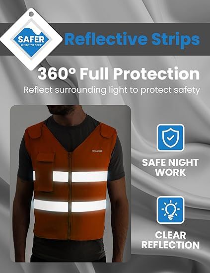 Reflective Cooling Vest with 12 Ice Packs