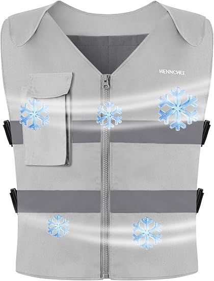 Reflective Cooling Vest with 12 Ice Packs