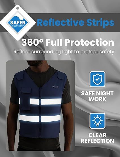 Reflective Cooling Vest with 12 Ice Packs