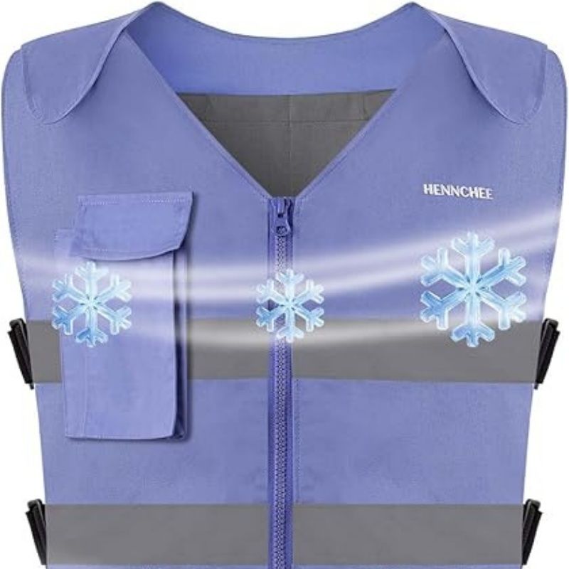 Reflective Cooling Vest with 12 Ice Packs
