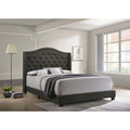 Copper Grey Upholstered Queen Wingback Bed – Modern Elegance