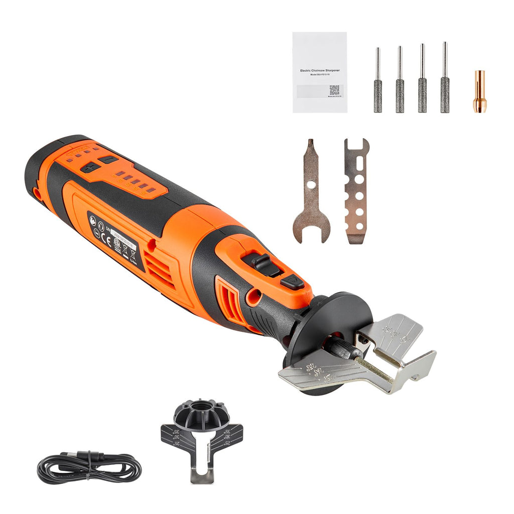 Cordless Five-Speed Chainsaw Sharpener with Angle Guide