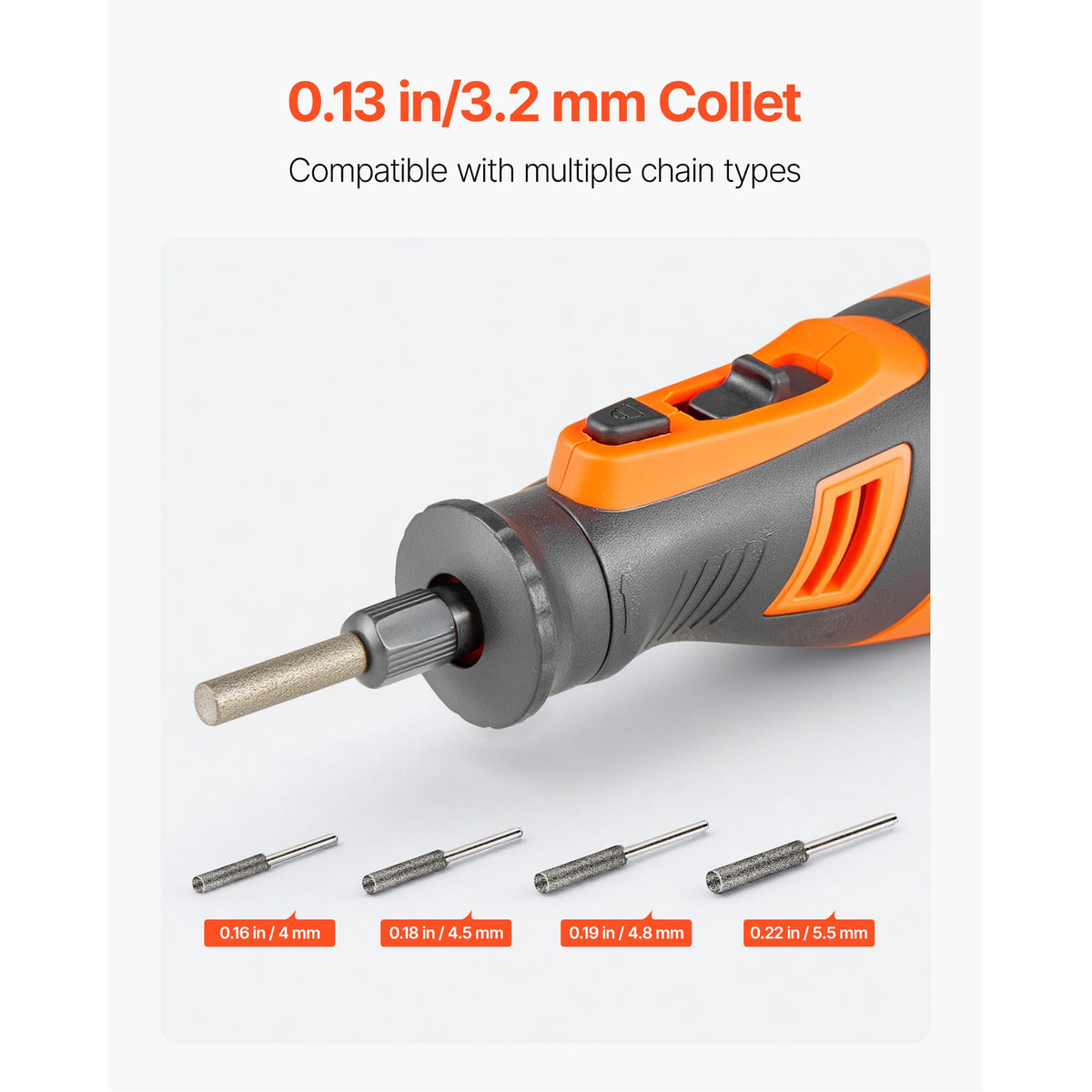 Cordless Five-Speed Chainsaw Sharpener with Angle Guide