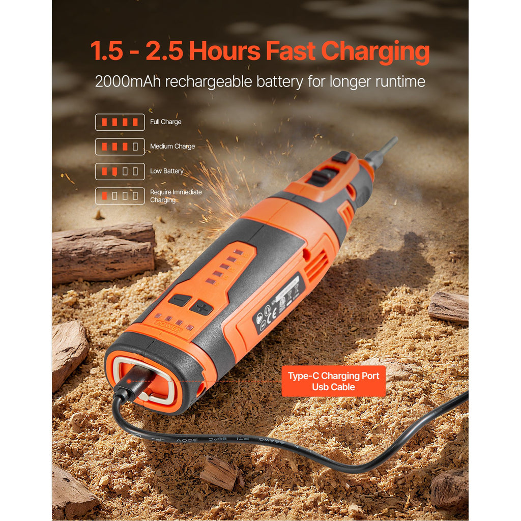 Cordless Five-Speed Chainsaw Sharpener with Angle Guide