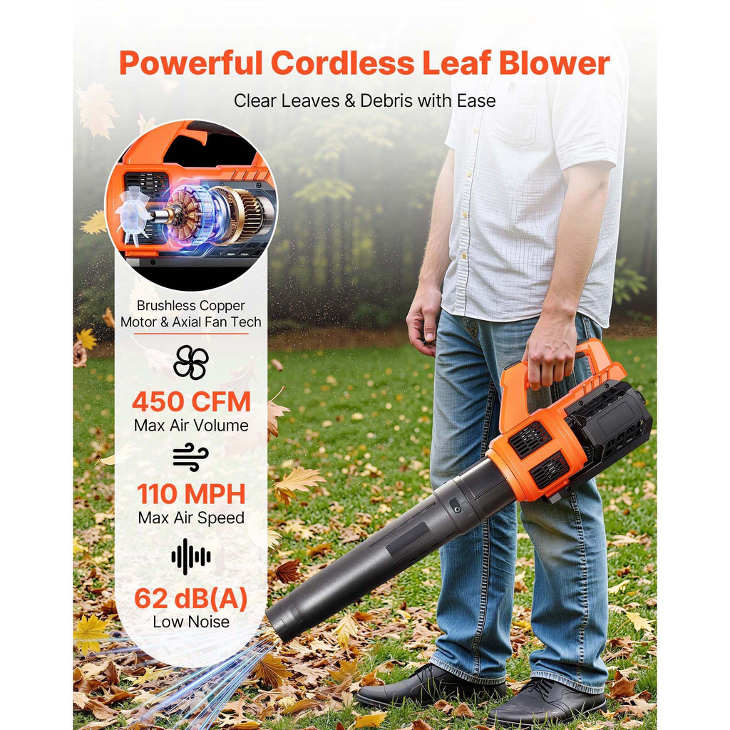 Cordless Leaf Blower with Two-Speed and Turbo Control