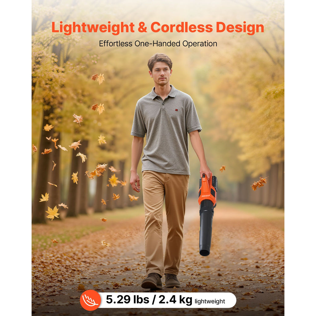 Cordless Leaf Blower with Two-Speed and Turbo Control