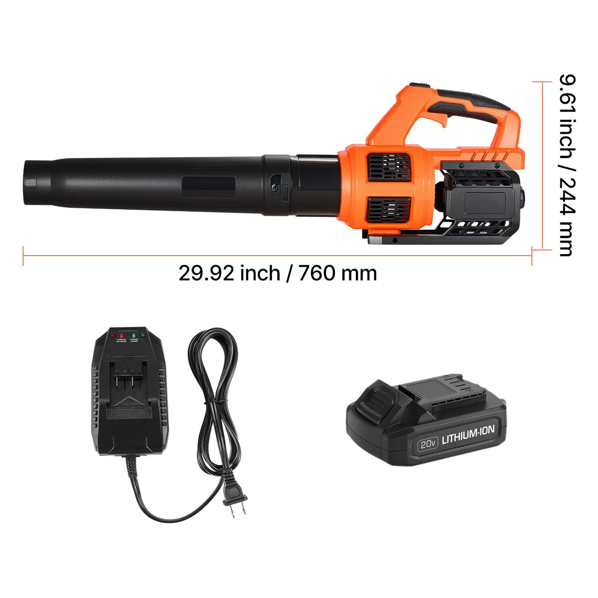 Cordless Leaf Blower with Two-Speed and Turbo Control