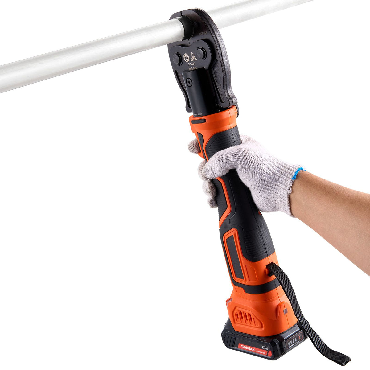 Cordless PEX Press Tool Kit with 18V Motor, Dual Batteries, and Carrying Case