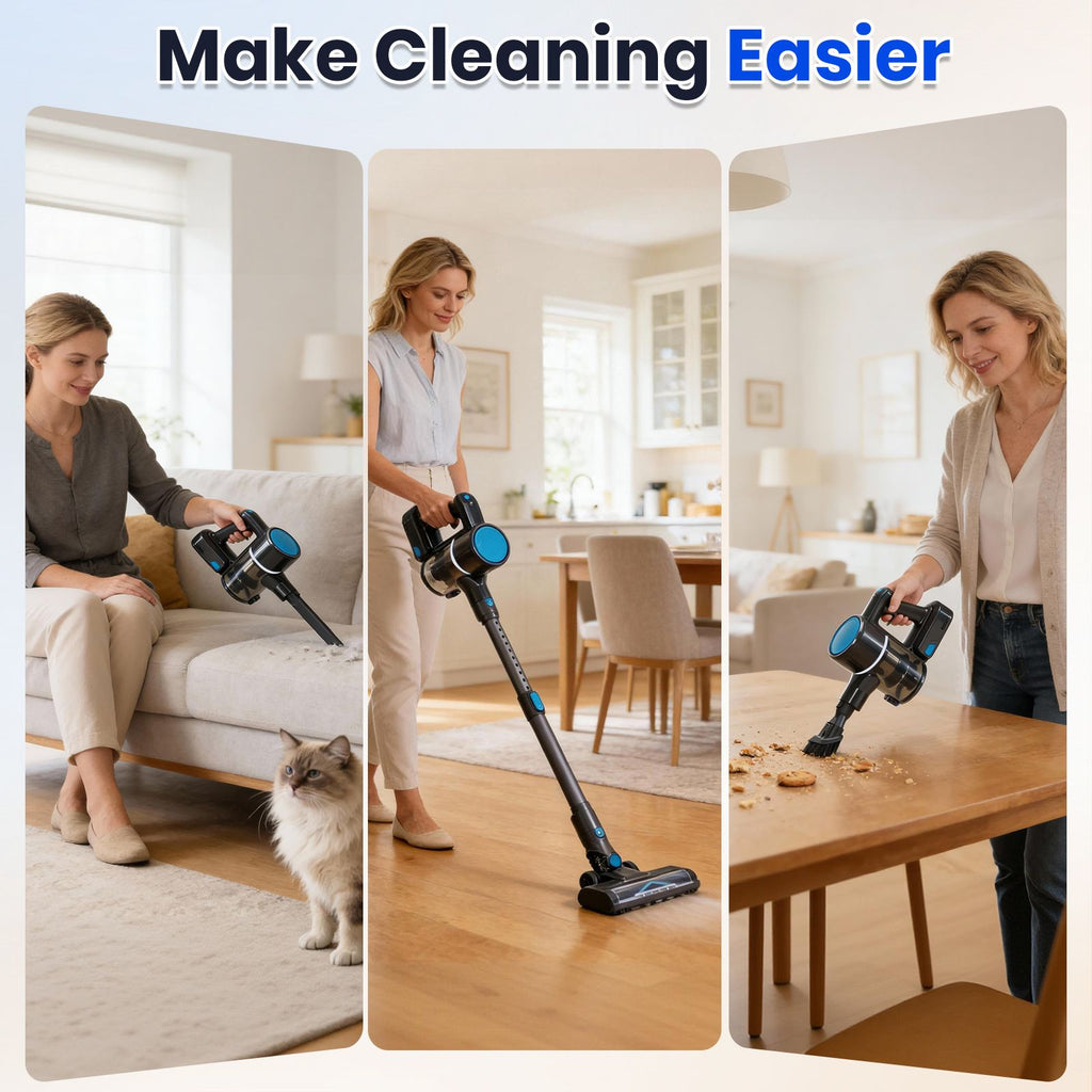 Convertible Cordless Stick Vacuum with LED Floor Head