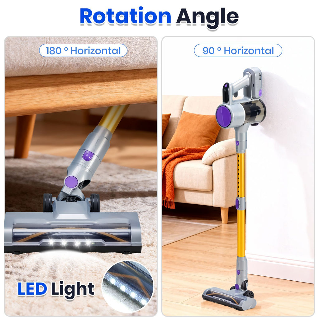 Convertible Cordless Stick Vacuum with LED Floor Head