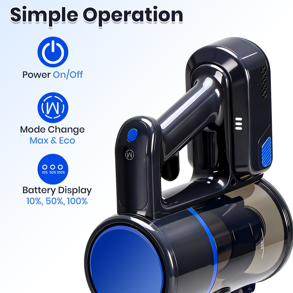 Convertible Cordless Stick Vacuum with LED Floor Head