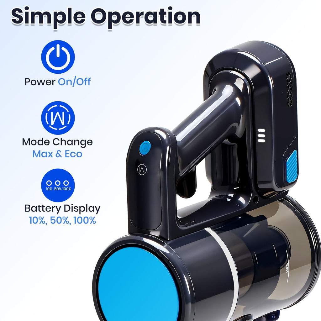 Convertible Cordless Stick Vacuum with LED Floor Head