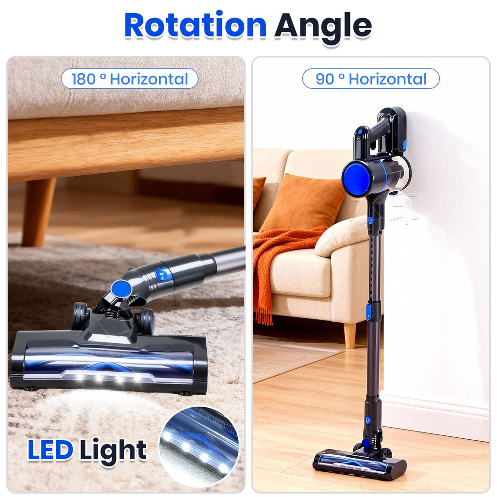 Convertible Cordless Stick Vacuum with LED Floor Head