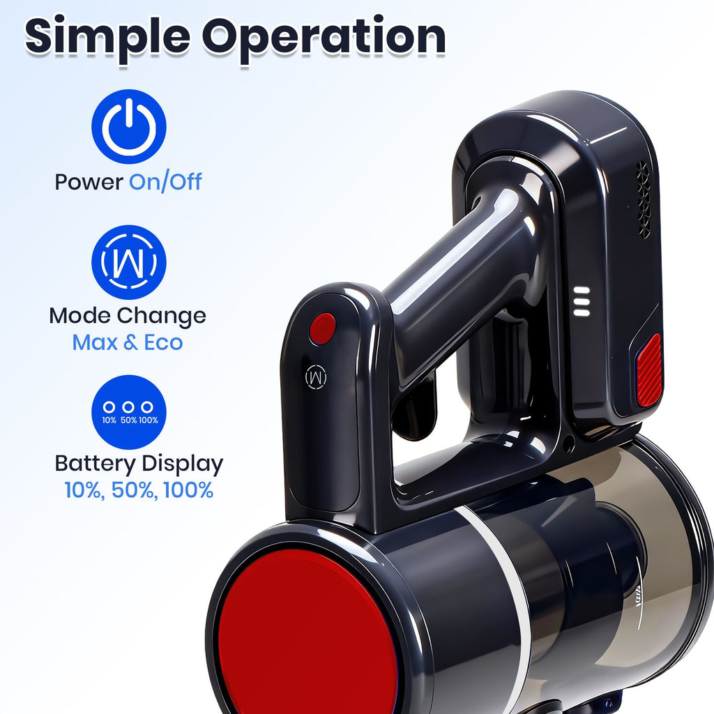 Convertible Cordless Stick Vacuum with LED Floor Head