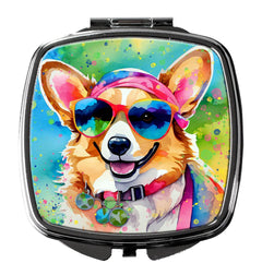 Corgi Hippie Dawg Folding Compact Mirror