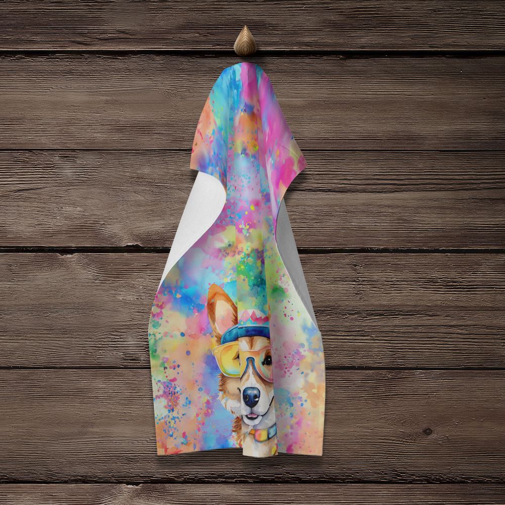 Corgi Hippie Dawg Decorative Kitchen Towel