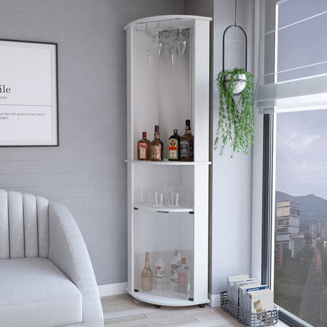 Elegant Corner Bar Cabinet with Built-In Storage