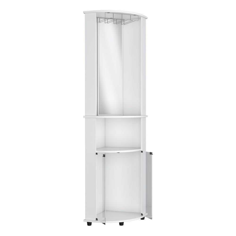 Elegant Corner Bar Cabinet with Built-In Storage