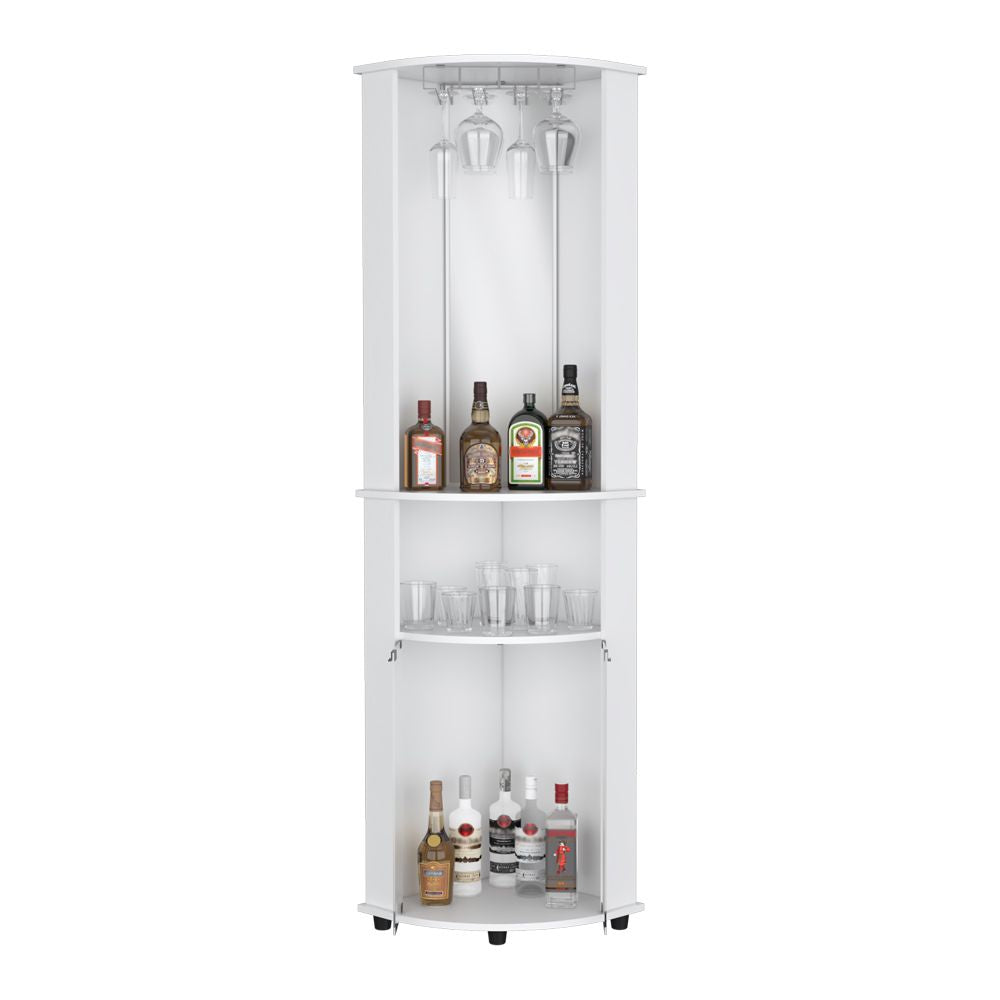 Elegant Corner Bar Cabinet with Built-In Storage