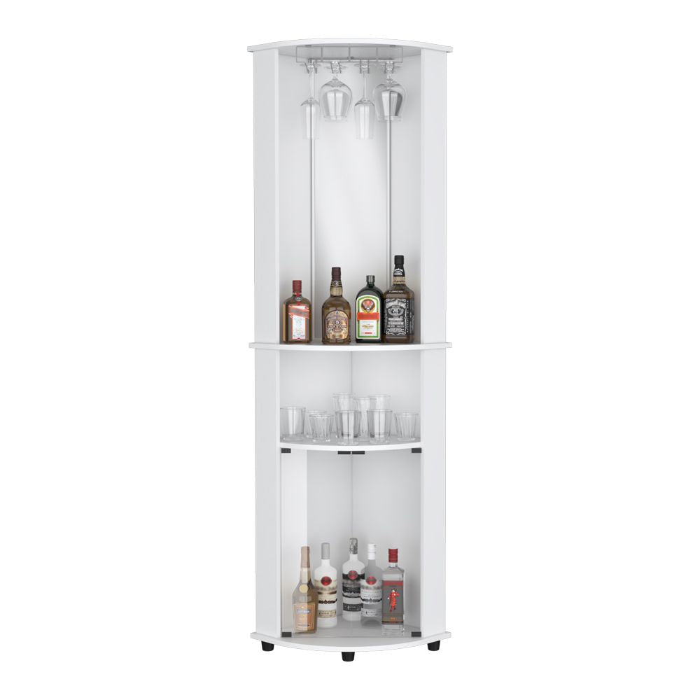 Elegant Corner Bar Cabinet with Built-In Storage